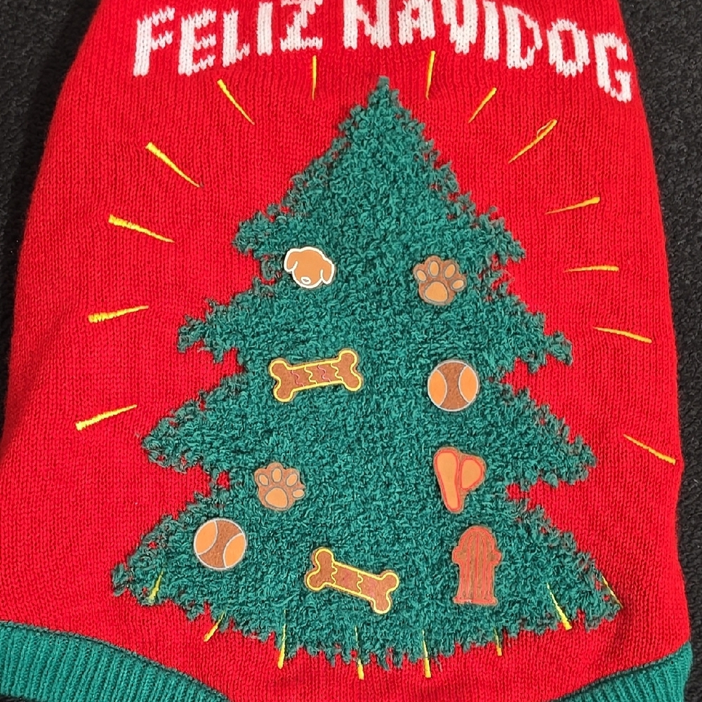Festive Dog Sweater with Christmas Tree Design - Picture 4 of 12